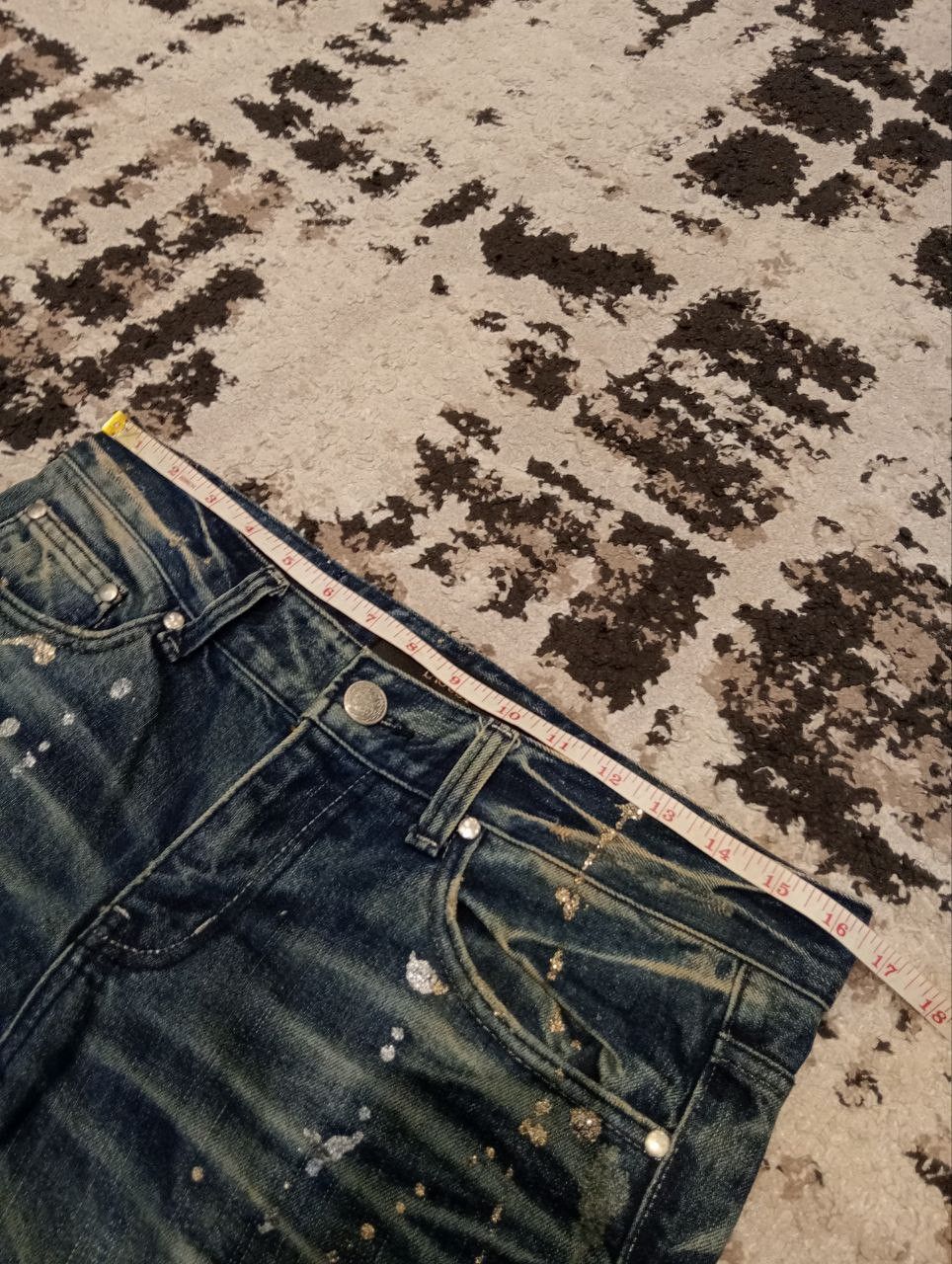 Japanese Brand Vintage Lagust Splatter Distressed Ankle Zip Jeans Size US 33 - 15 Thumbnail