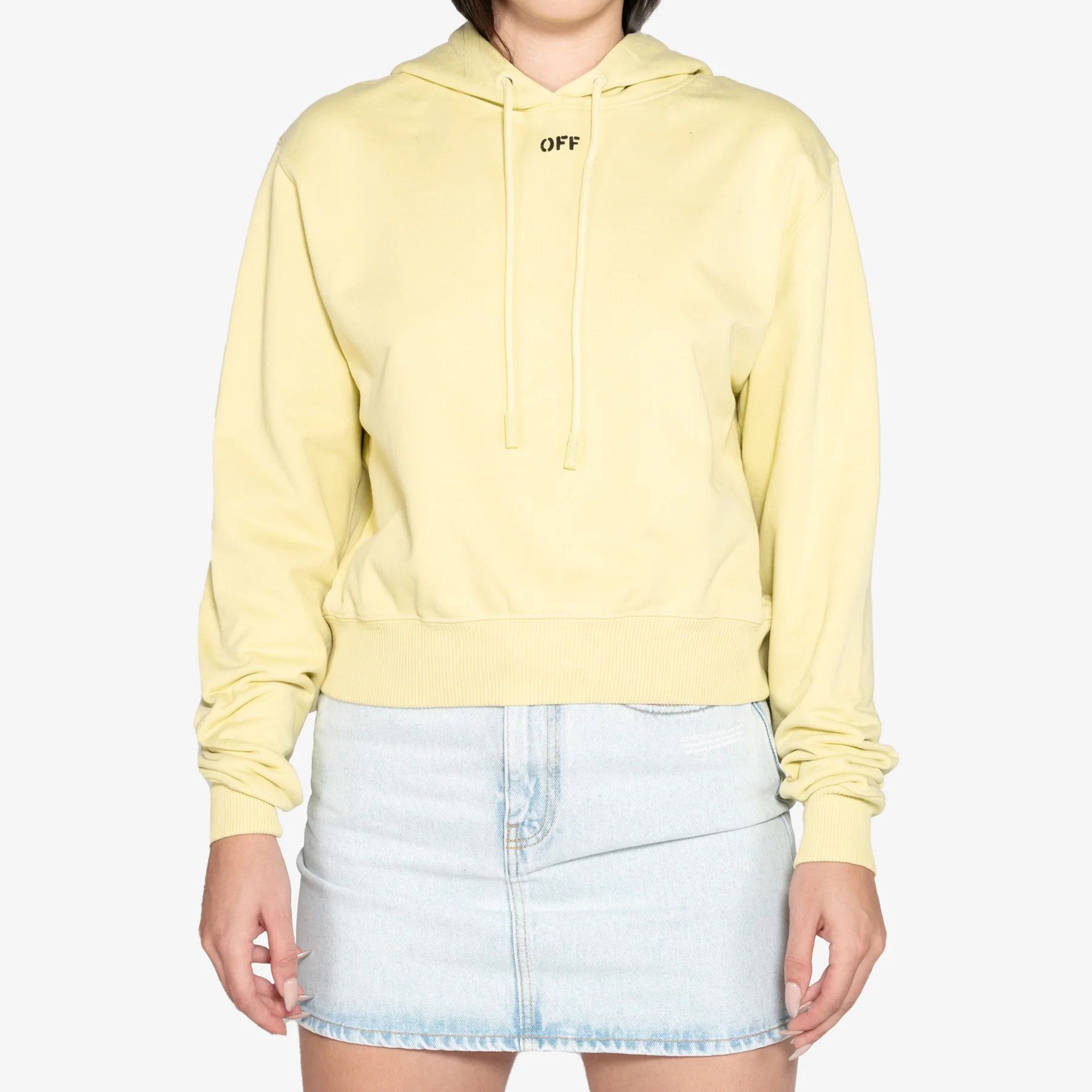 Off-White o1gr1nt1124 3D Off Stamp Cropped Hoodie in Light Green Size S / US 4 / IT 40 - 1 Thumbnail