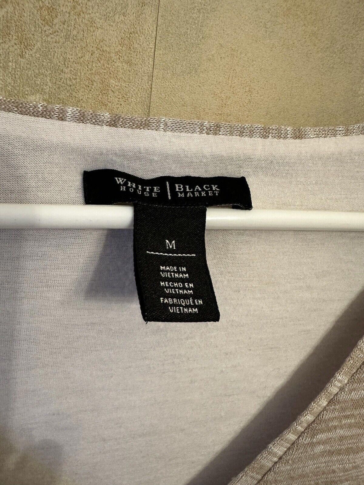Designer White House Black Market Blouse Women's Medium Beige Size M / US 6-8 / IT 42-44 - 2 Thumbnail