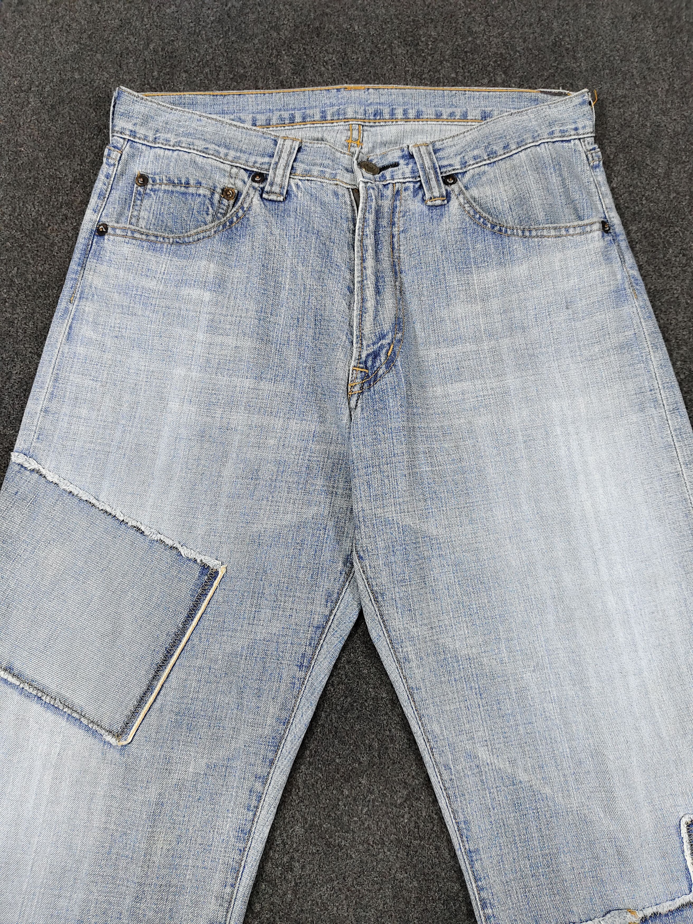 If Six Was Nine 00s Blue Way🇯🇵Patchwork Panel Raw Edge Layered Denim Size US 30 / EU 46 - 2 Thumbnail