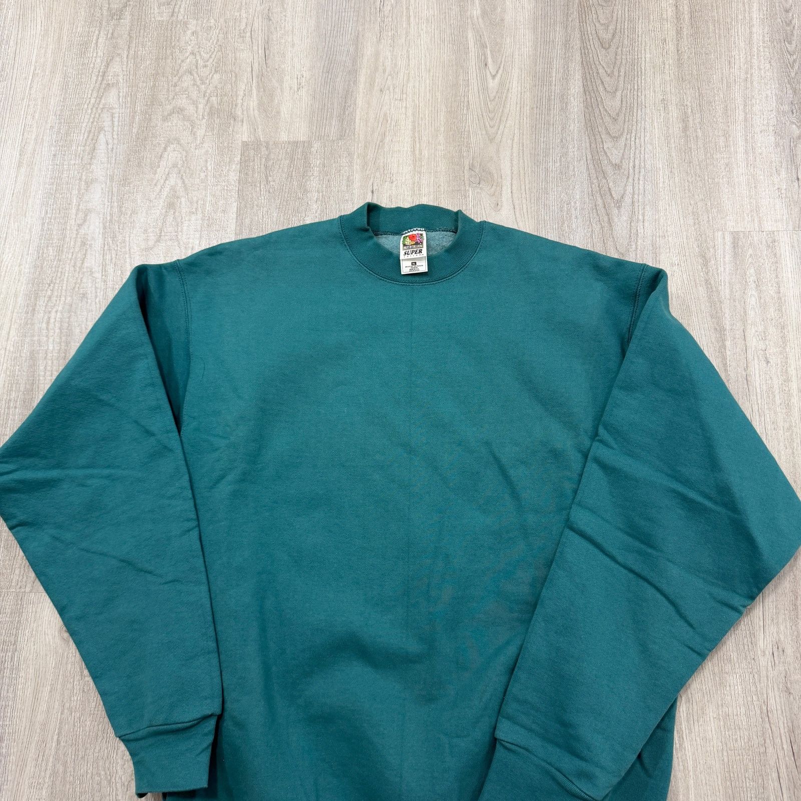 Fruit Of The Loom Vintage Fruit of The Loom Sweatshirt Extra Large Teal Green Size US XL / EU 56 / 4 - 2 Thumbnail