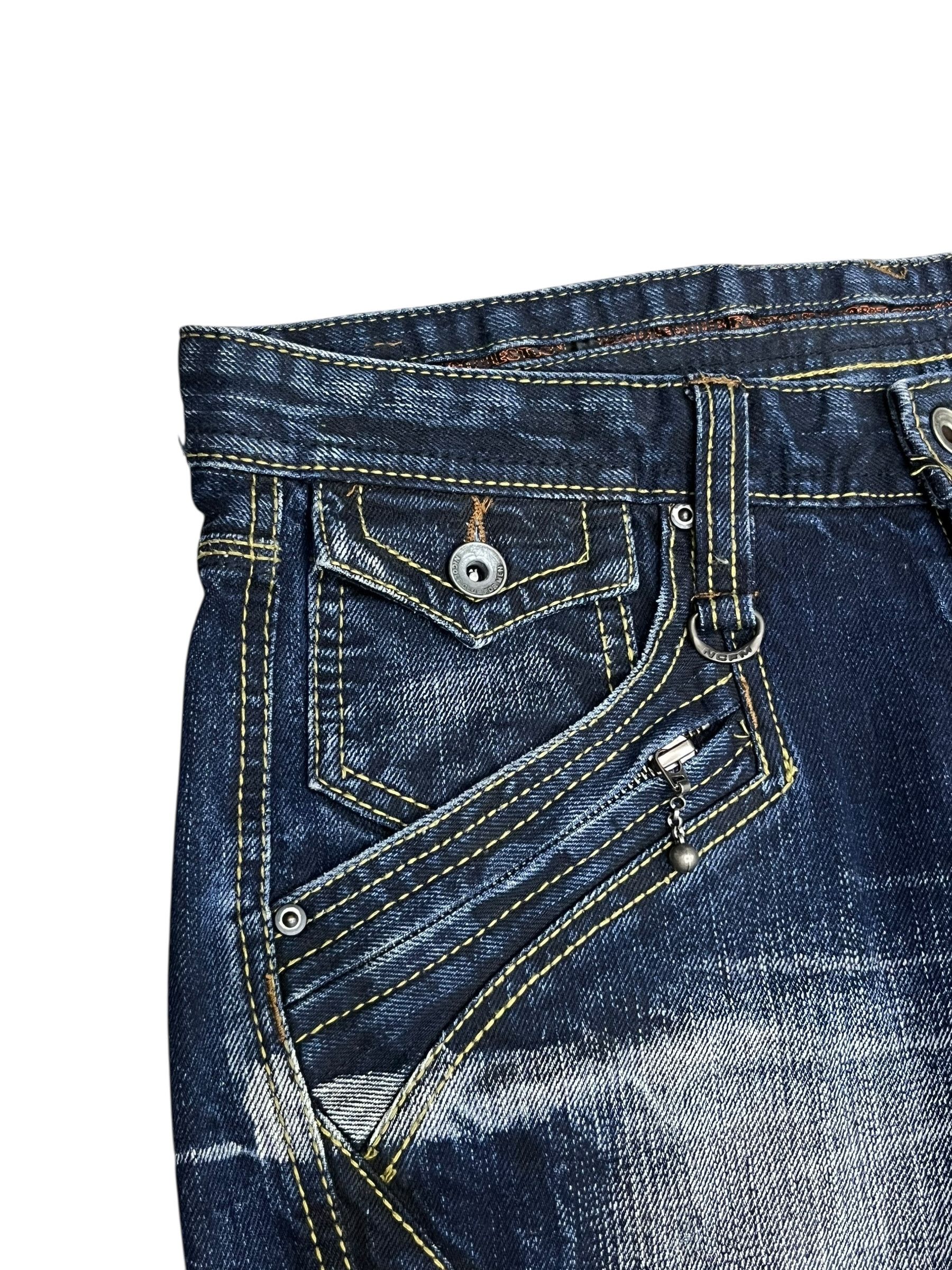 HIDEAWAYS RARE🔥NICOLE CLUB FOR MEN Punk Whiskers Twisted Flare Denim Size US 31 - 9 Thumbnail