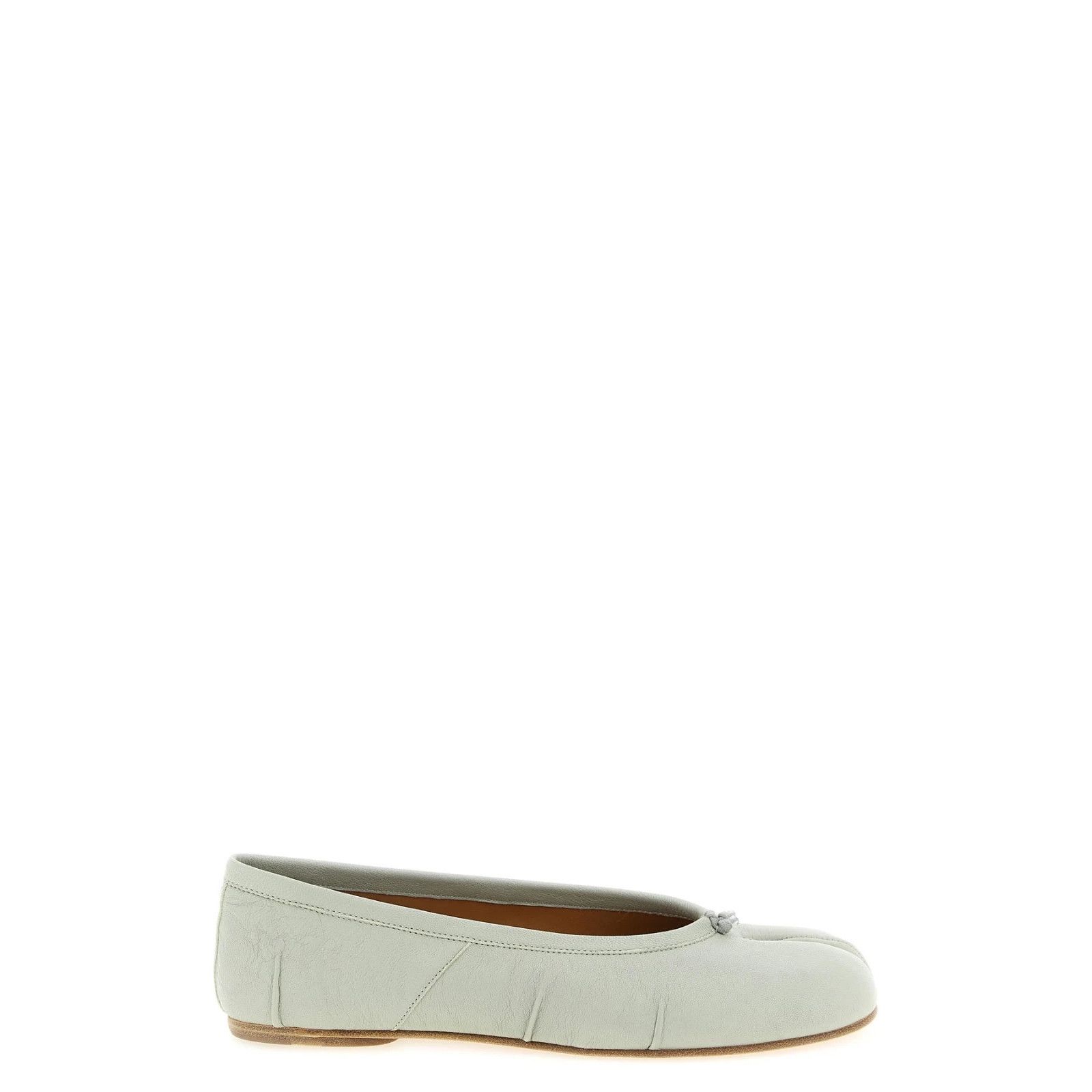 MM6 MAISON MARGIELA Tabi New Gray Leather Ballerina Flats Ne