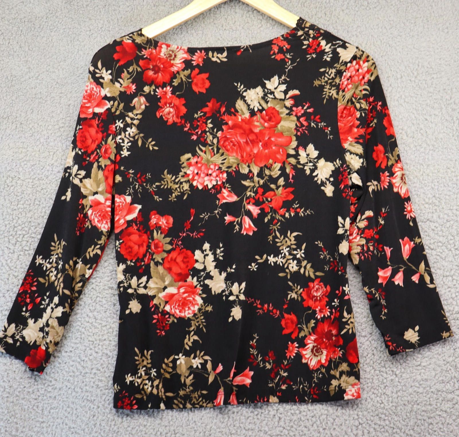 GIAN CARLO ROSSI Carol Rose 90s Blouse Large Made USA Floral Romantic Goth Size L / US 10 / IT 46 - 5 Thumbnail