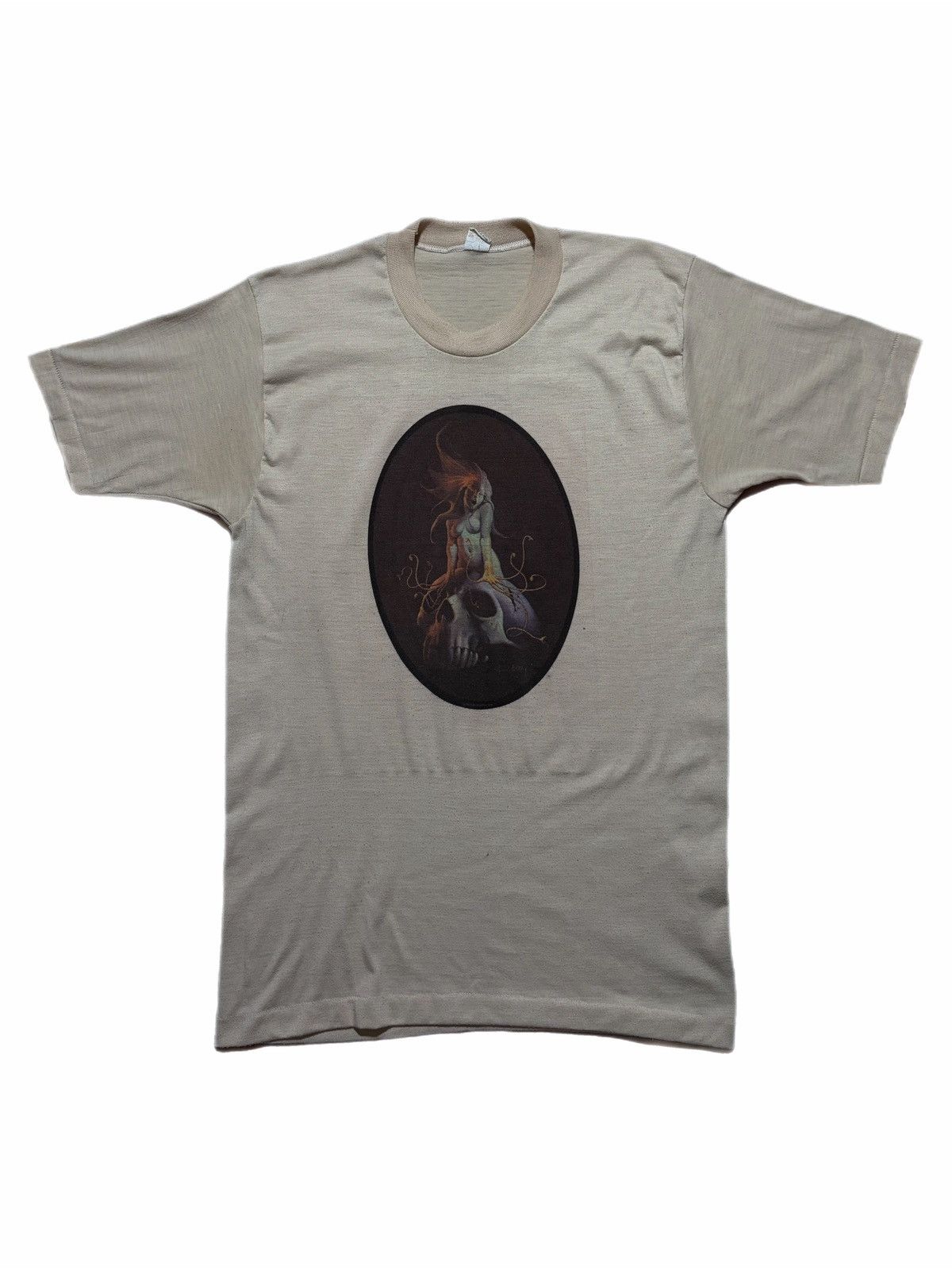 Vintage Vintage Mayo Spruce Fantasy Skull Horror Graphic Tee 70s Size US XL / EU 56 / 4 - 1 Thumbnail