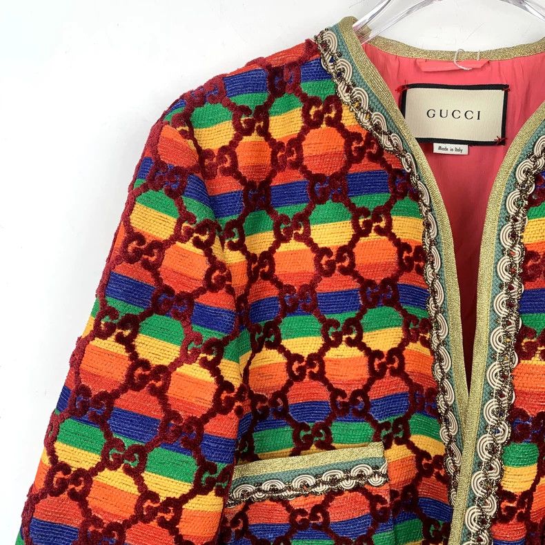 Gucci Gucci Color double G full print long-sleeved cardigan jacke Size US L / EU 52-54 / 3 - 3 Thumbnail