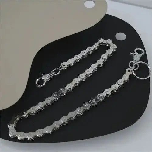 VIBE Punk Rock Unique Metal Minimalist Bicycle Chain Keychains Size ONE SIZE - 3 Thumbnail