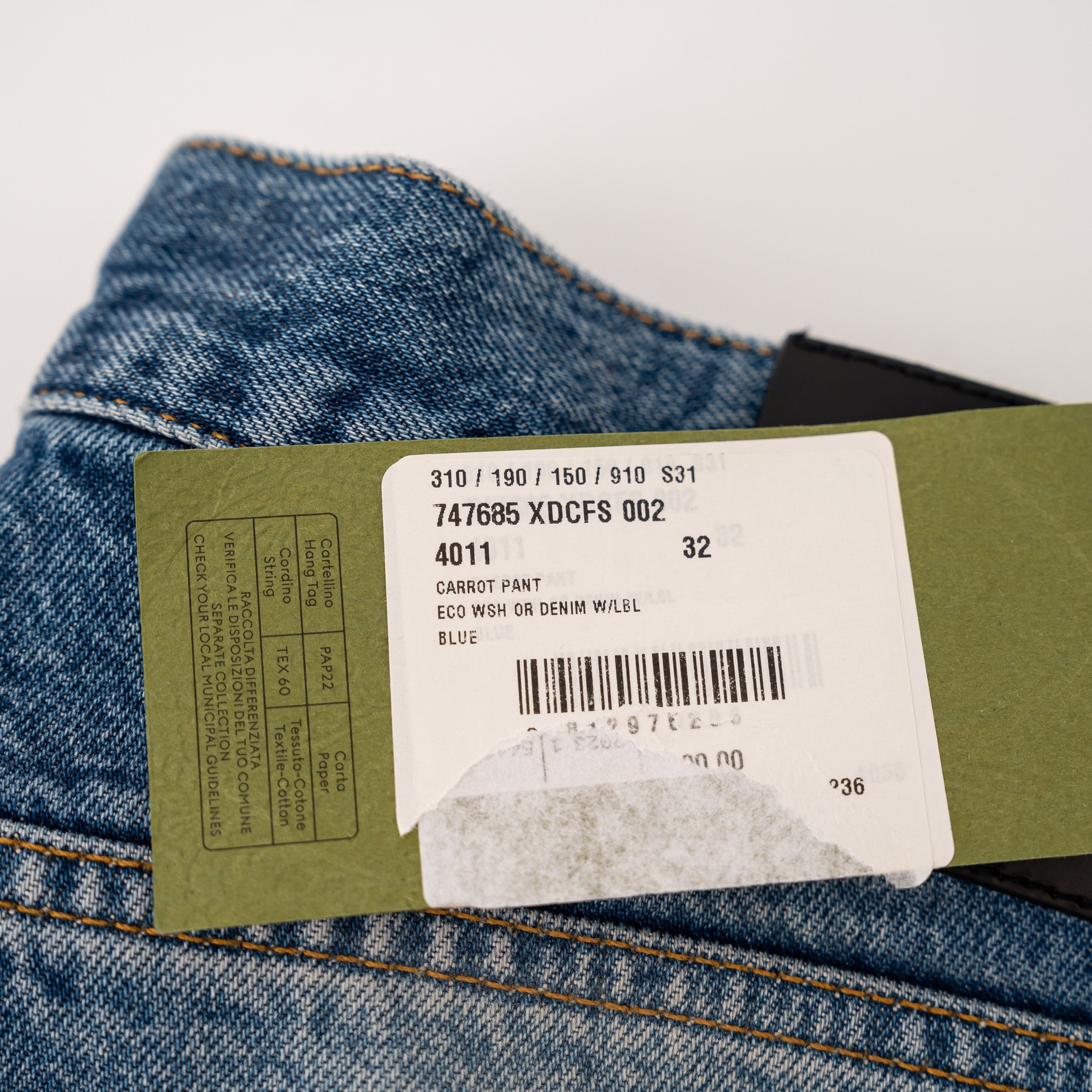 Gucci 32 - Gucci Washed Organic Denim Pant Label Jeans Tapered Size US 32 / EU 48 - 10 Thumbnail