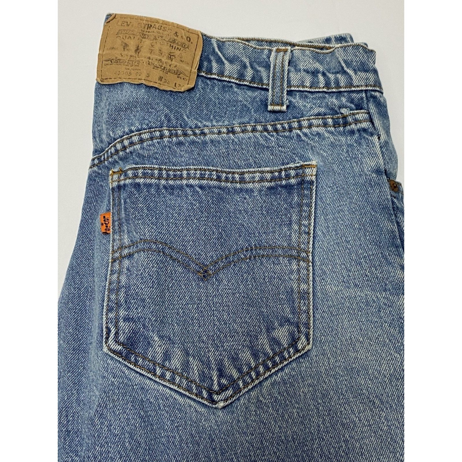 Levi's Vtg Levis Jeans Mens W36xL34 Orange Tab USA 80s Blue Denim Size US 36 / EU 52 - 1 Thumbnail
