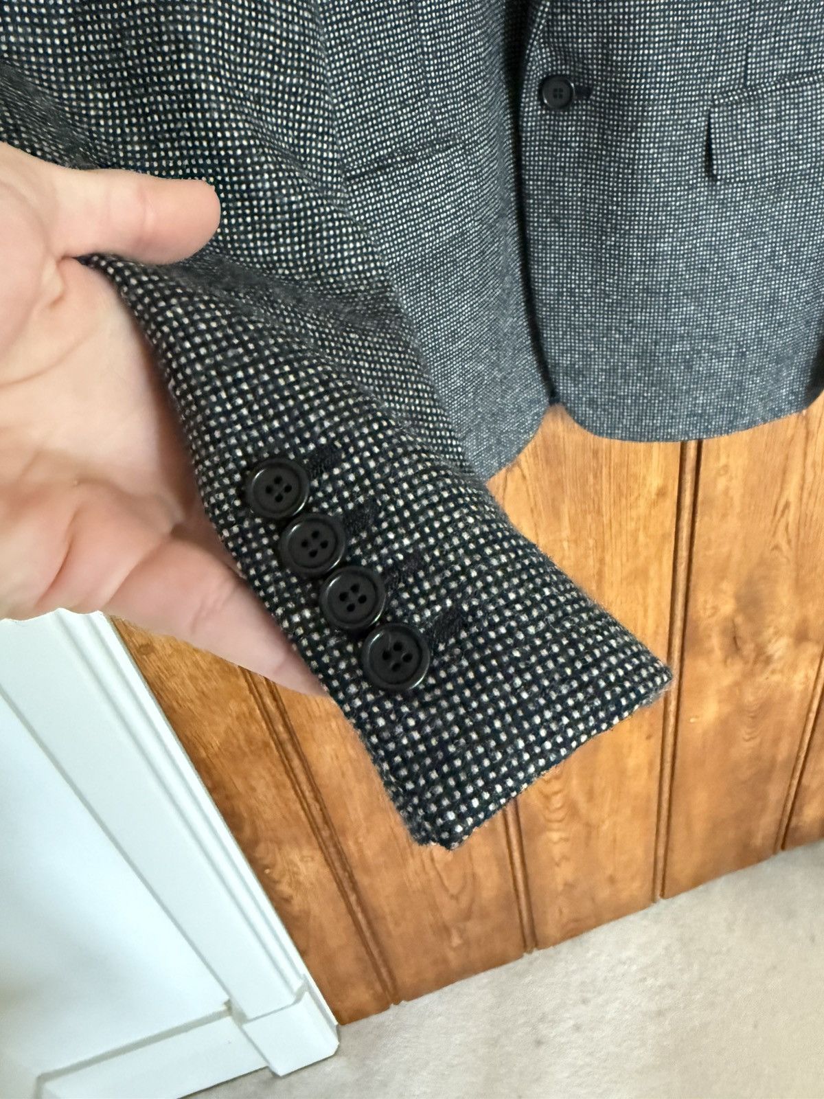 Saint Laurent Paris Saint Laurent herringbone notch lapel suit jacket 48 Size 38R - 9 Thumbnail