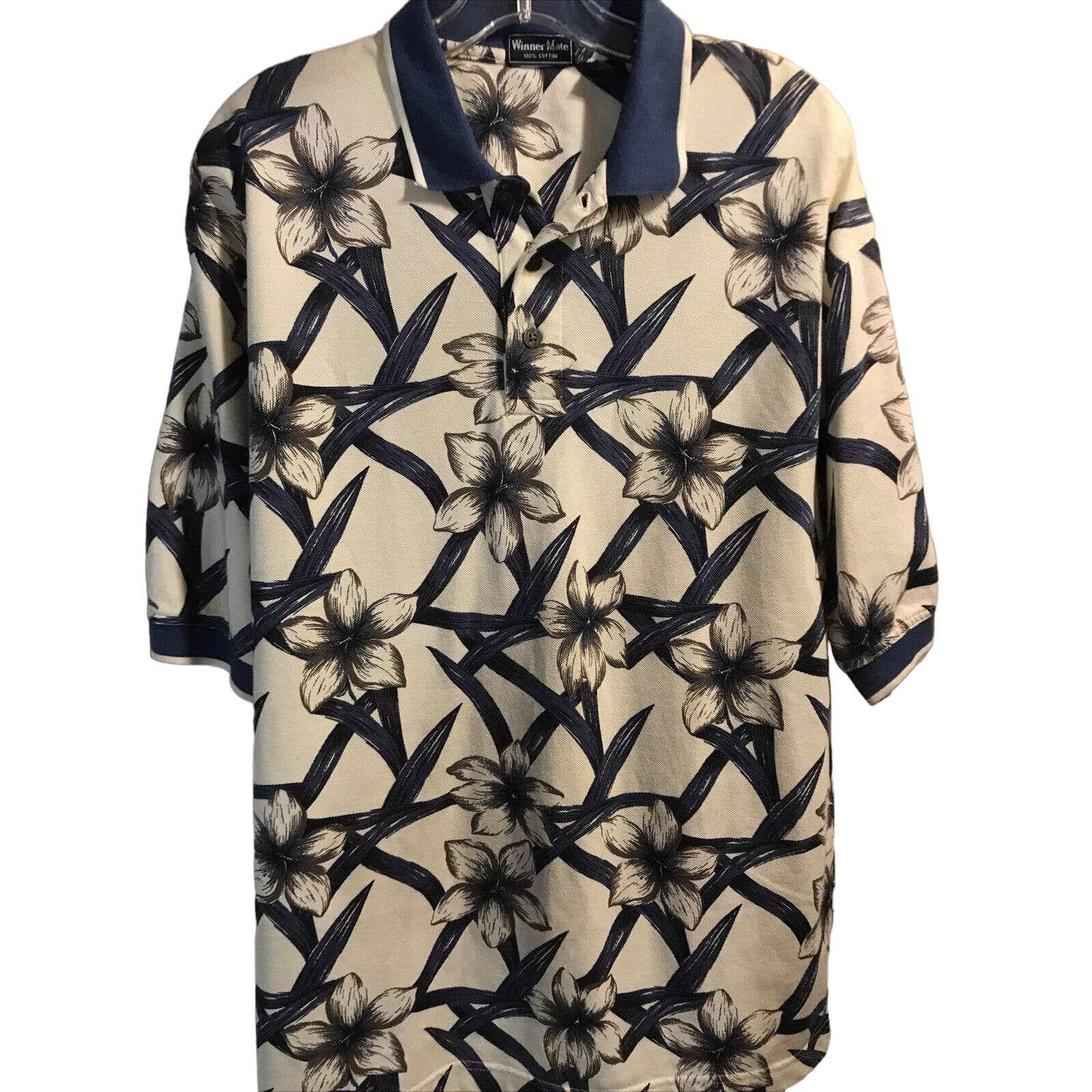 Other Winner Mate Vintage Men’s M Beige Blue SS Cotton Polo Shirt Size US M / EU 48-50 / 2 - 1 Thumbnail