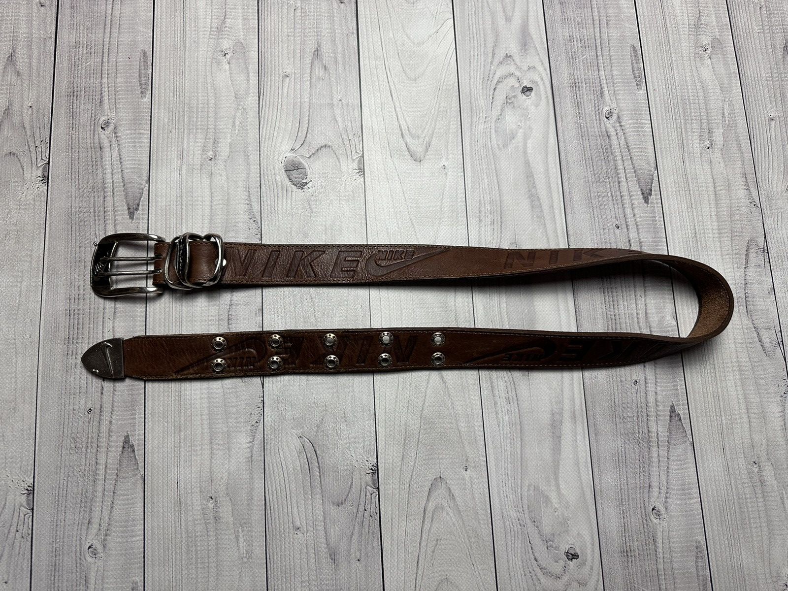 Nike × Vintage Vintage Nike leather belt logo rare Size ONE SIZE - 1 Thumbnail