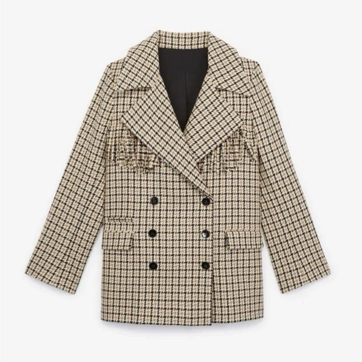 The Kooples The Kooples Patterned Formal Wool Jacket With Fringing Size XS / US 0-2 / IT 36-38 - 1 Thumbnail