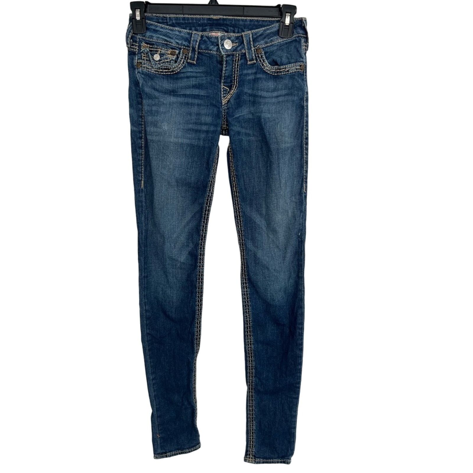 True Religion True Religion Dark Wash Skinny Jeans Womens 27 WAK599P54 Size 27" / US 4 / IT 40 - 1 Thumbnail
