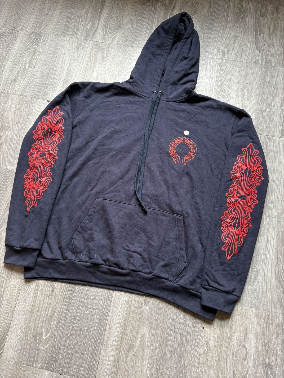 Chrome Hearts Chrome Hearts Navy Red Floral Hoodie Size US XXL / EU 58 / 5 - 2 Thumbnail