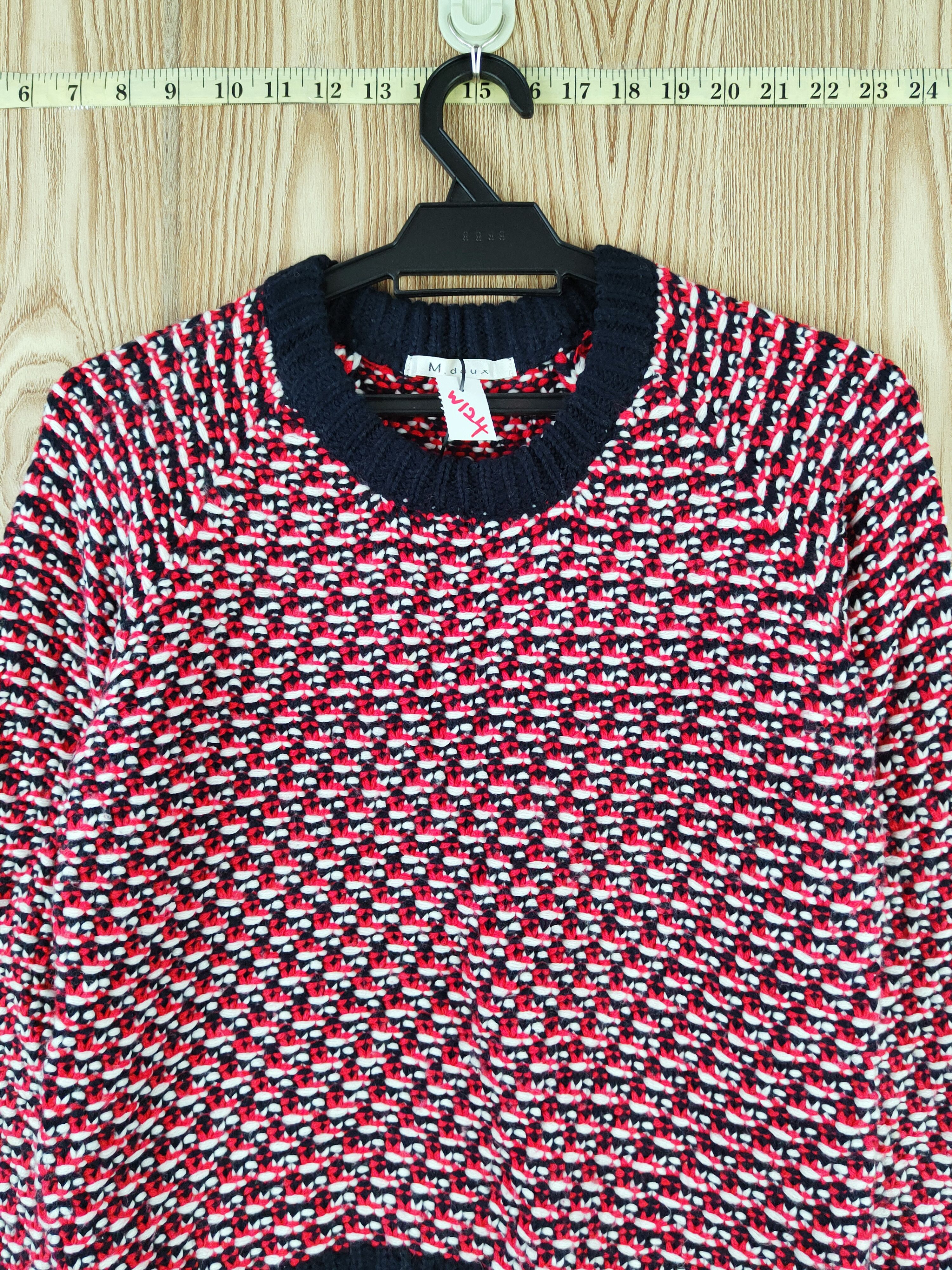 Japanese Brand M.deux Red Knitwear Sweatshirts #W124 Size XS / US 0-2 / IT 36-38 - 2 Thumbnail