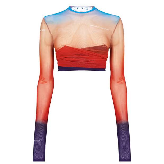 Off-White o1g2r1mq1224 Crop Top in Multicolor Size L / US 10 / IT 46 - 1 Thumbnail