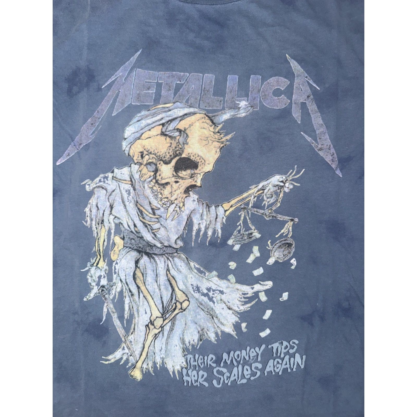 Cotton On Metallica T-Shirt Cotton On Tie Dye Blue XL 22x25 Men Regular Size XL color Blue Size US XL / EU 56 / 4 - 2 Thumbnail