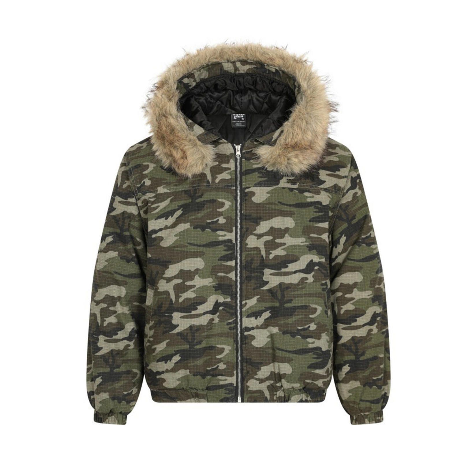 Japanese Brand Camouflage Fur Hooded Bomber Jacket, Insulated Winter Coat Size US M / EU 48-50 / 2 - 3 Thumbnail