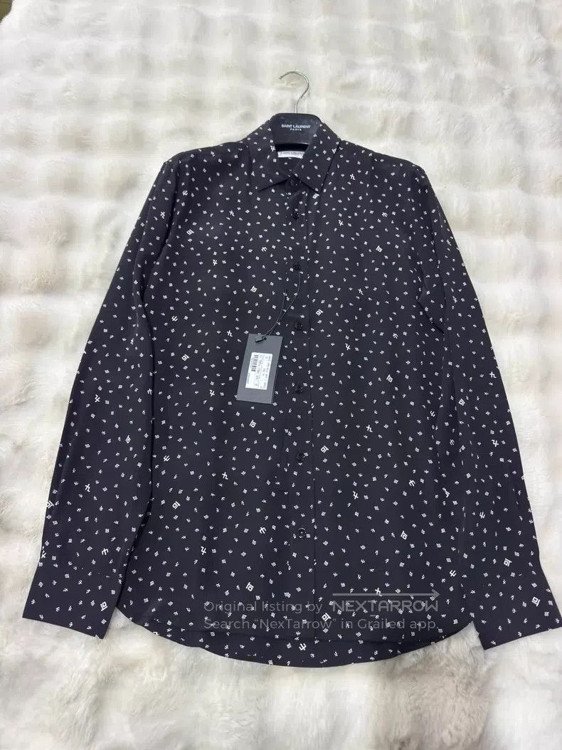 Saint Laurent Paris Saint Laurent Paris size 38 Element Symbol Pure Silk Shirt Size US S / EU 44-46 / 1 - 1 Thumbnail