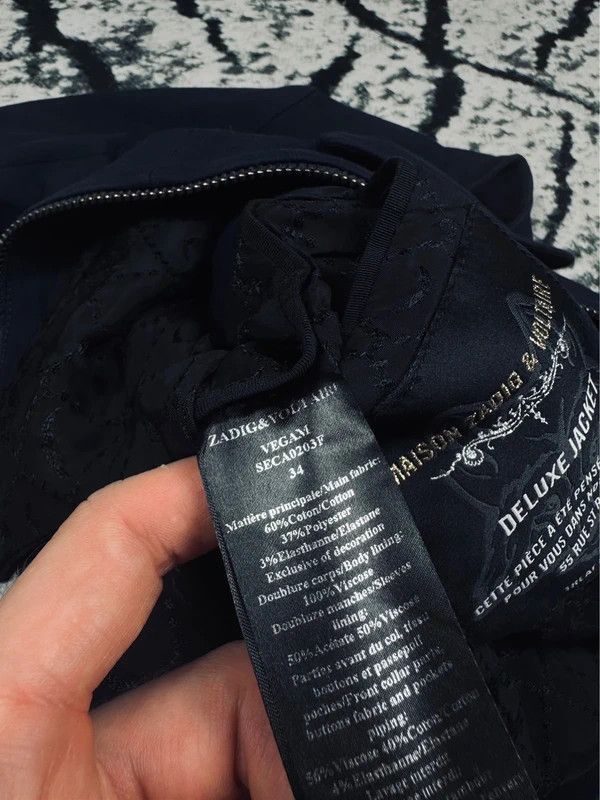 Zadig & Voltaire Zadig & Voltaire Navy Blue Black Jacket 34 XS Size US XS / EU 42 / 0 - 5 Thumbnail