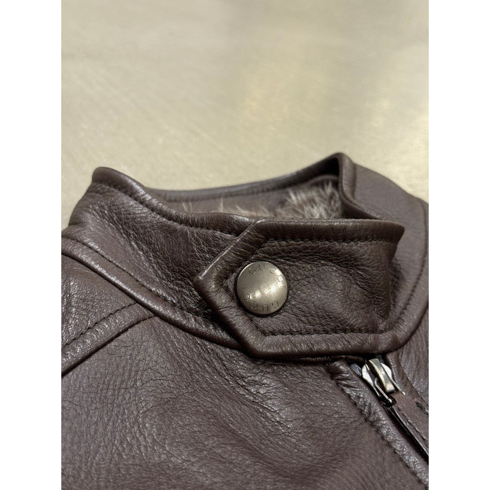 Gucci 2000s Gucci by Tom Ford fur lining leather bomber jacket Size L / US 10 / IT 46 - 4 Thumbnail