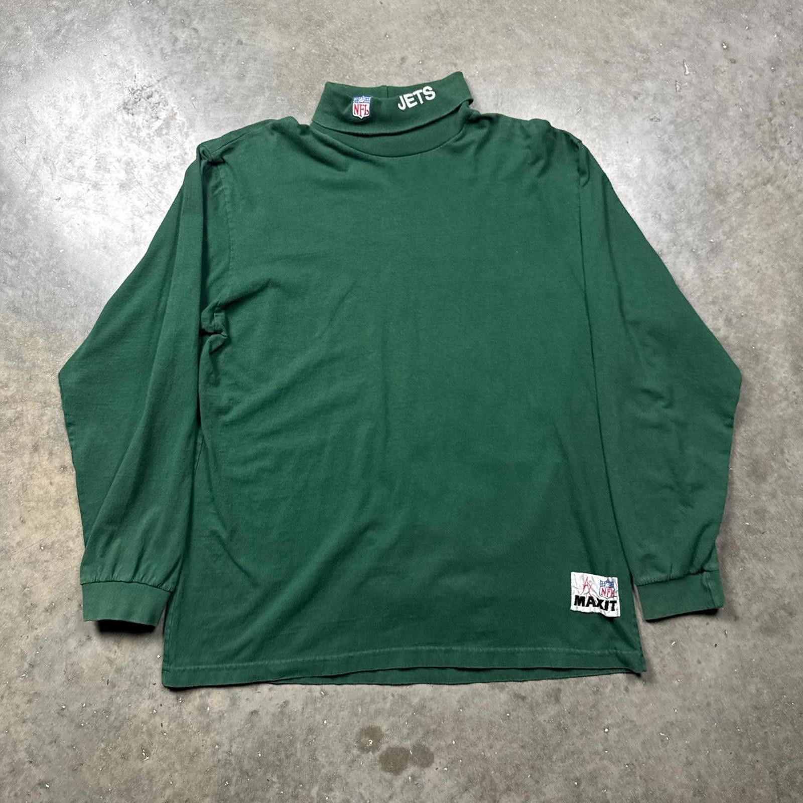 NFL Jets NFL Mock Neck Long Sleeve T-Shirt Size US XL / EU 56 / 4 - 1 Thumbnail