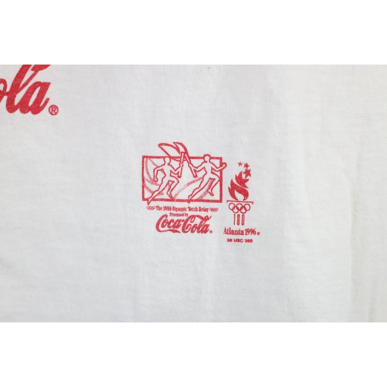 Coca Cola × Vintage Vintage 90s Coca Cola 1996 Atlanta Olympics T-Shirt Size US XL / EU 56 / 4 - 4 Thumbnail