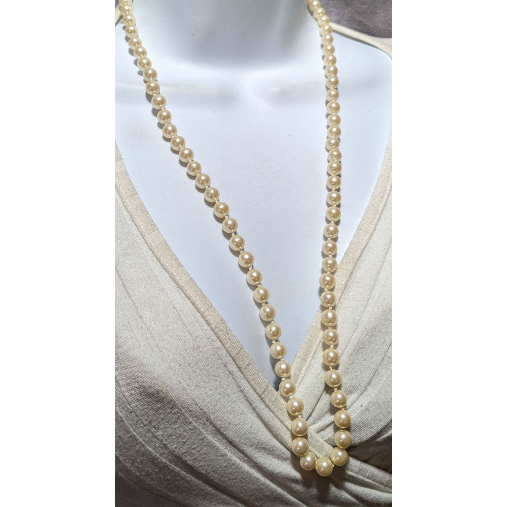 Other Vintage Glam Cream Faux Pearl Beaded Necklace Size ONE SIZE - 5 Thumbnail
