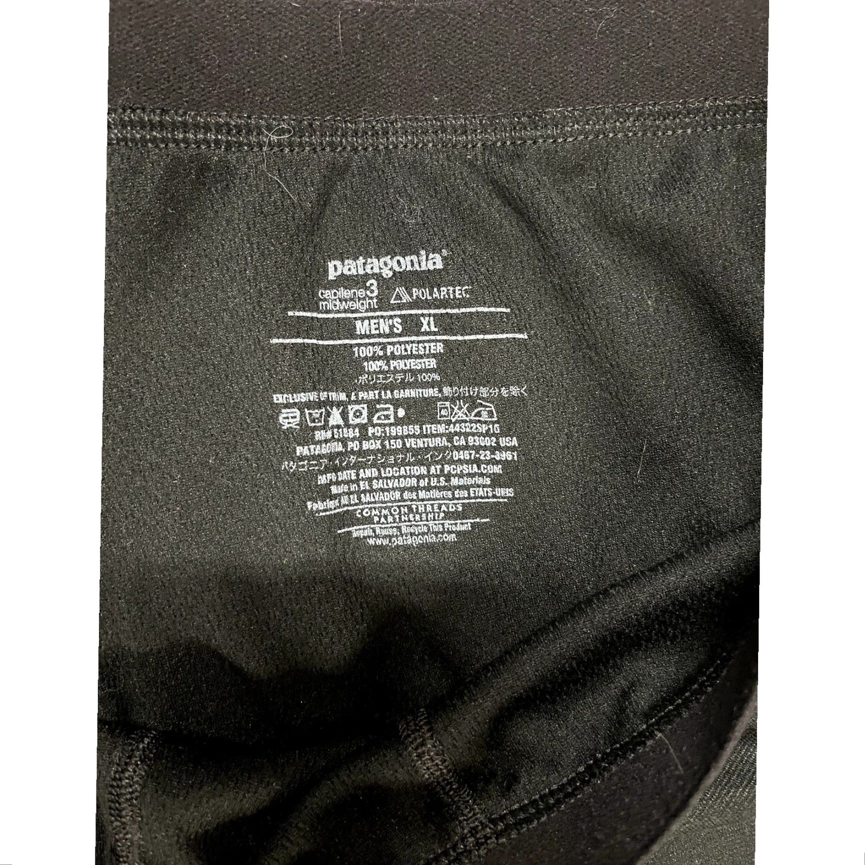 Patagonia Patagonia Capilene 3 Midweight Long Bottoms Pants XL Men Black Size US 36 / EU 52 - 4 Thumbnail