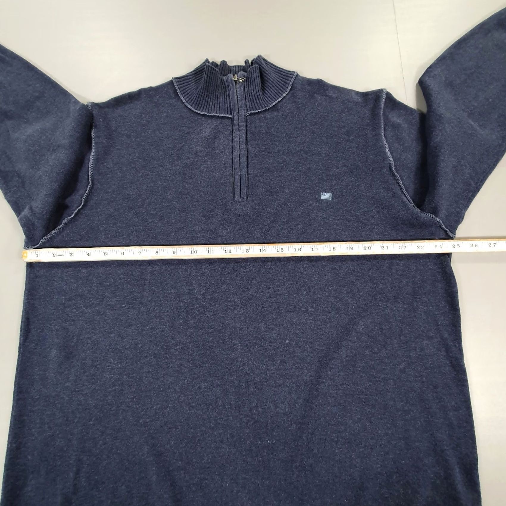 Polo Ralph Lauren Polo Ralph Lauren Jumper Mens XXL Navy Blue Cotton Knit Quarter Zip Flag Logo Size US XXL / EU 58 / 5 - 6 Thumbnail