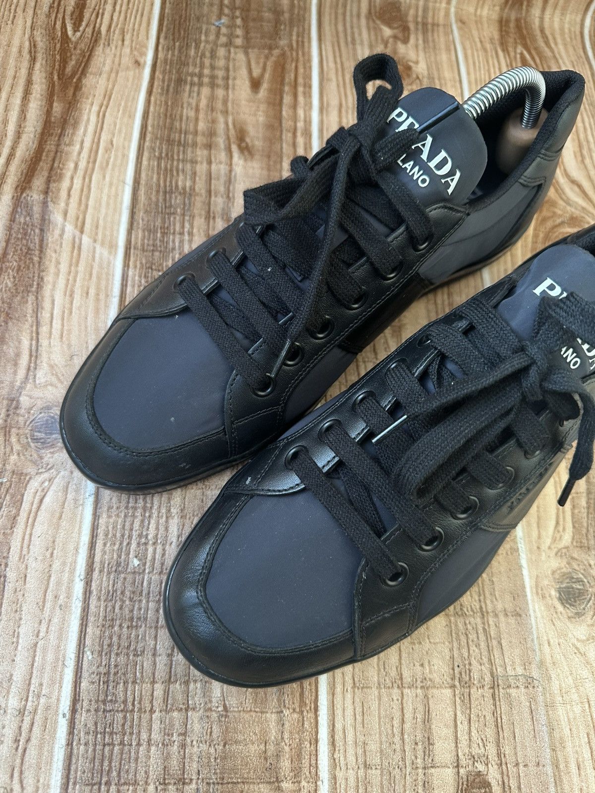 Prada Prada Men’s Nylon-Spazzolato Leather Sneaker Lowtops Size US 10 / EU 43 - 5 Thumbnail