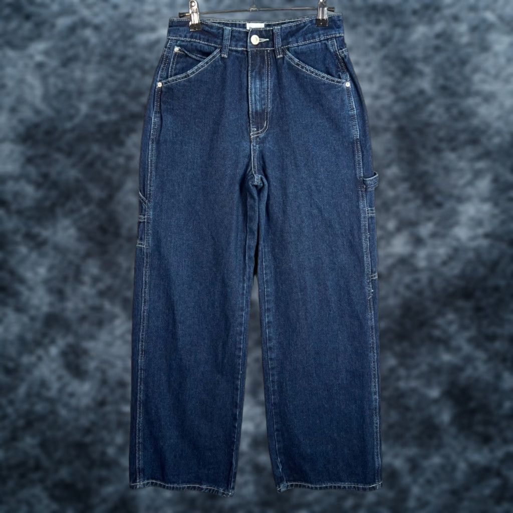 PRINCESS POLLY Princess Polly Womens Size 2 High-Waisted Straight Leg Denim Carpenter Jeans Size 26" / US 2 / IT 38 - 1 Thumbnail