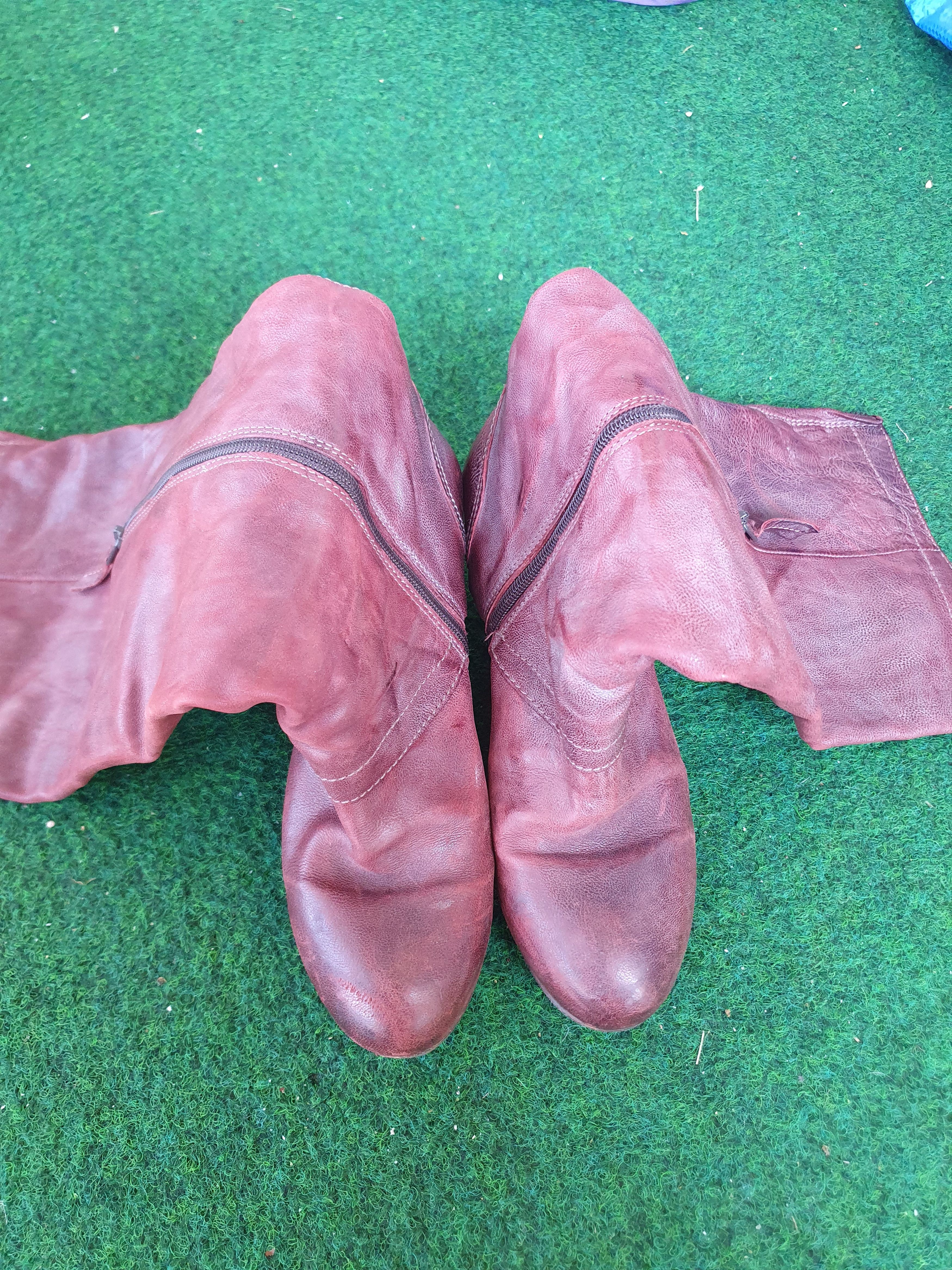 A.S.98 Airstep Long Knee Heels Leather Zipper Biker Boots 38 Size US 8 / IT 38 - 18 Thumbnail