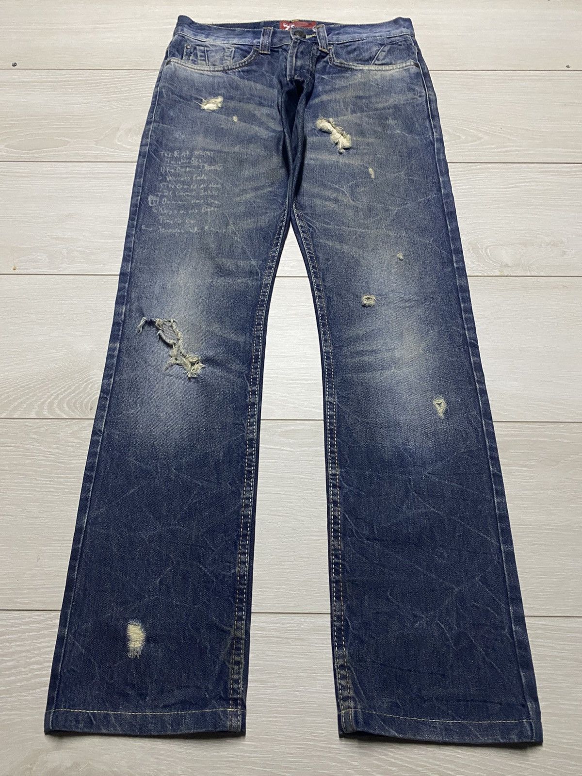 Vintage Zara Denim Distressed Straight Fit Jeans