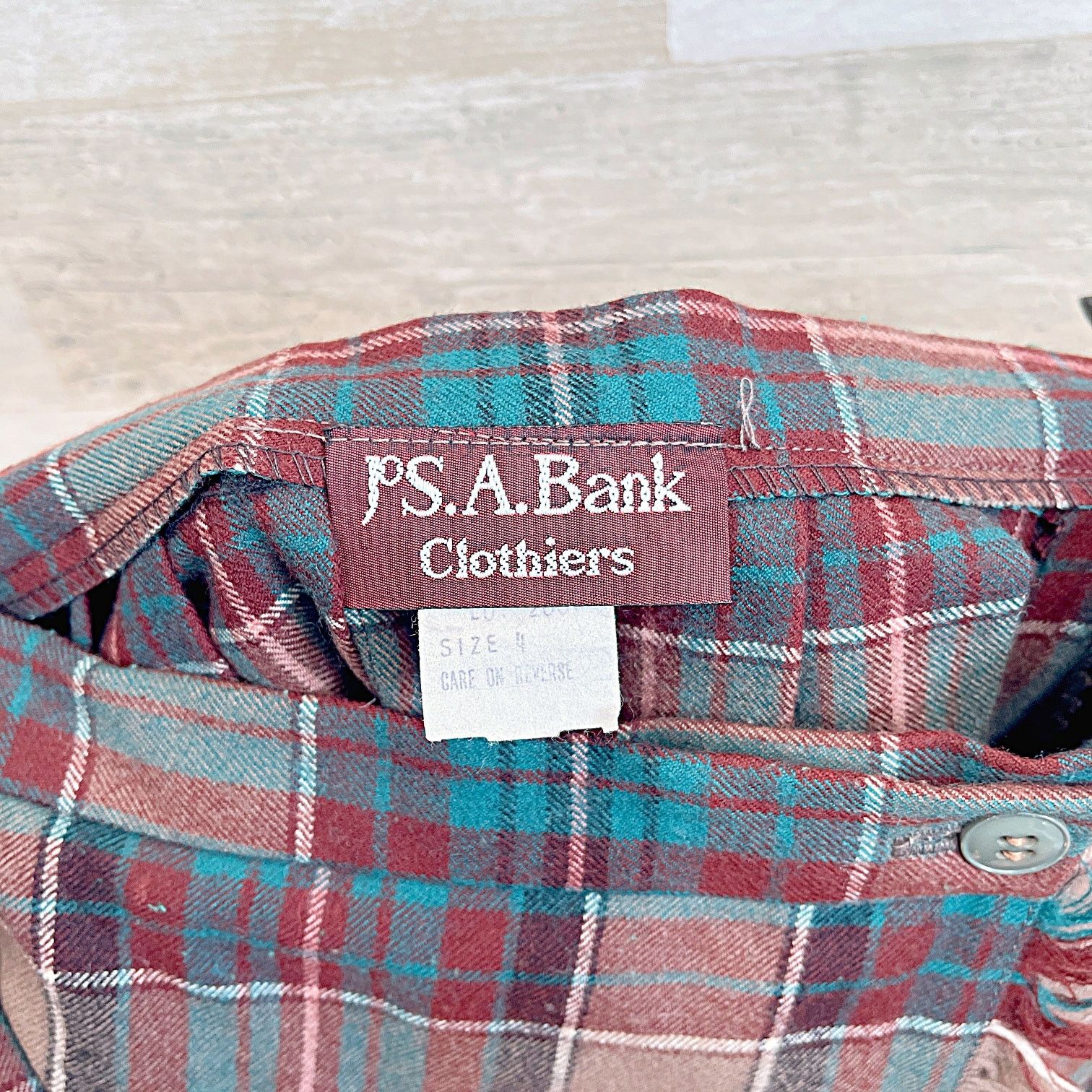Jos. A. Bank × Vintage JOS A BANK Vintage Wool Fringe Wrap Plaid Skirt Womens 4 Size 27" / US 4 / IT 40 - 5 Thumbnail