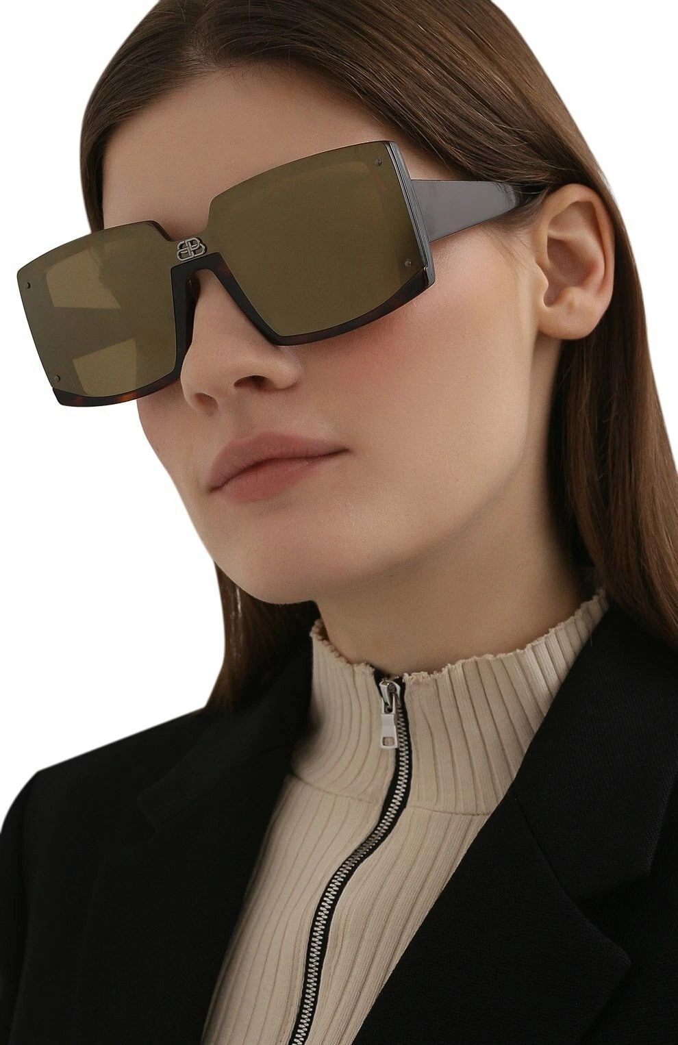 Balenciaga BALENCIAGA BB0081S Square Brown Gold Mirror 0081 005 Size ONE SIZE - 10 Thumbnail