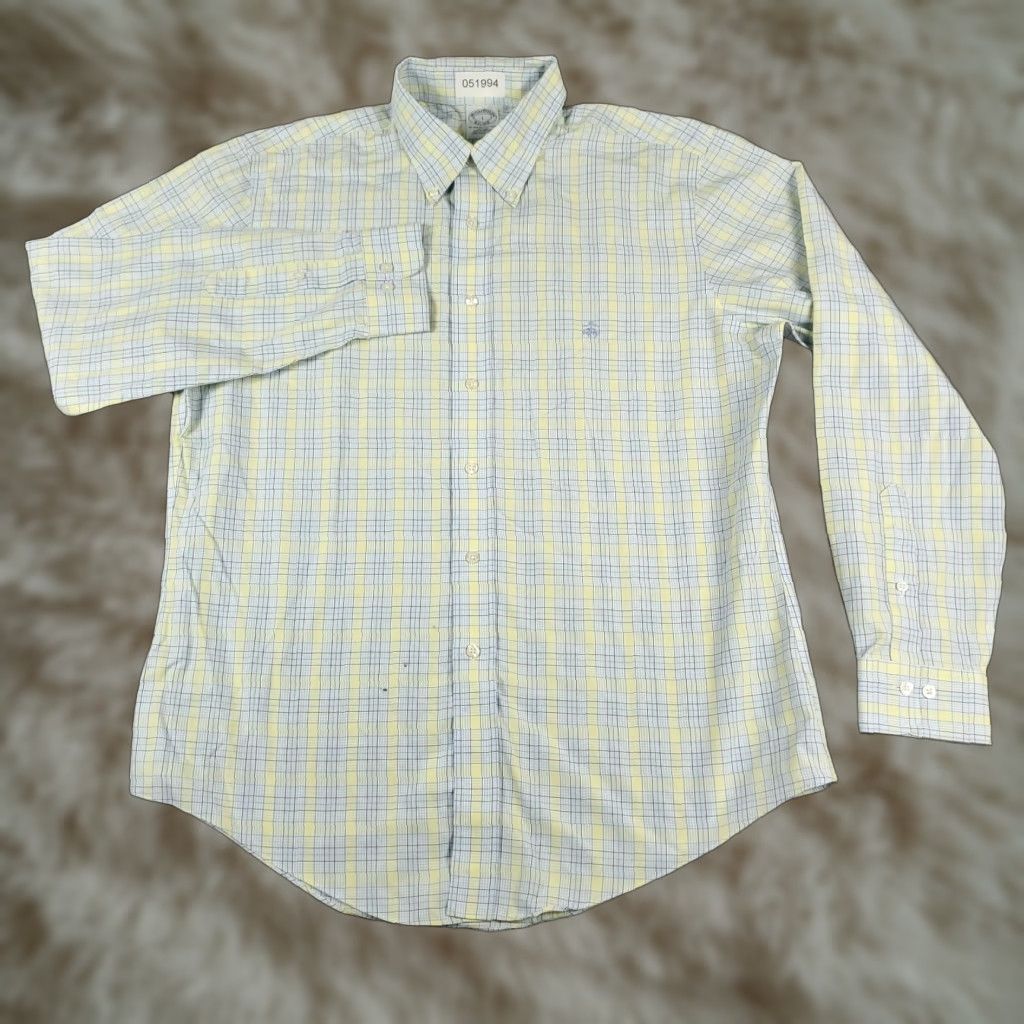Brooks Brothers Brooks Brothers Shirt Mens Large Blue Yellow Plaid Button-Up Long Sleeve Casual Office Classic Preppy 346 Size US L / EU 52-54 / 3 - 1 Thumbnail