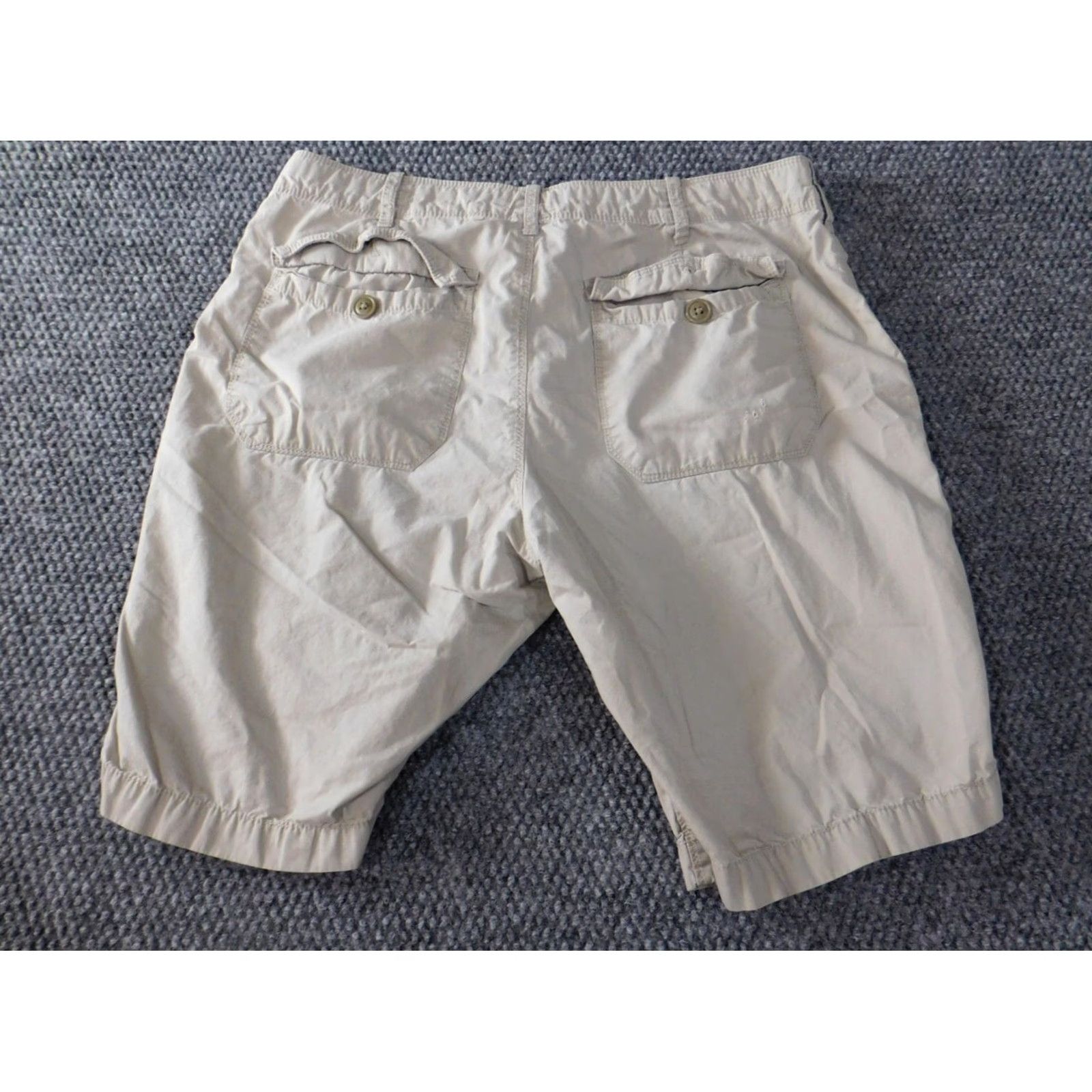 Express Express Mens Shorts 30 Beige Chino Flat Front Cotton Regular Pockets Logo Casual Vintage: No Men XS? Size US 30 / EU 46 - 5 Thumbnail