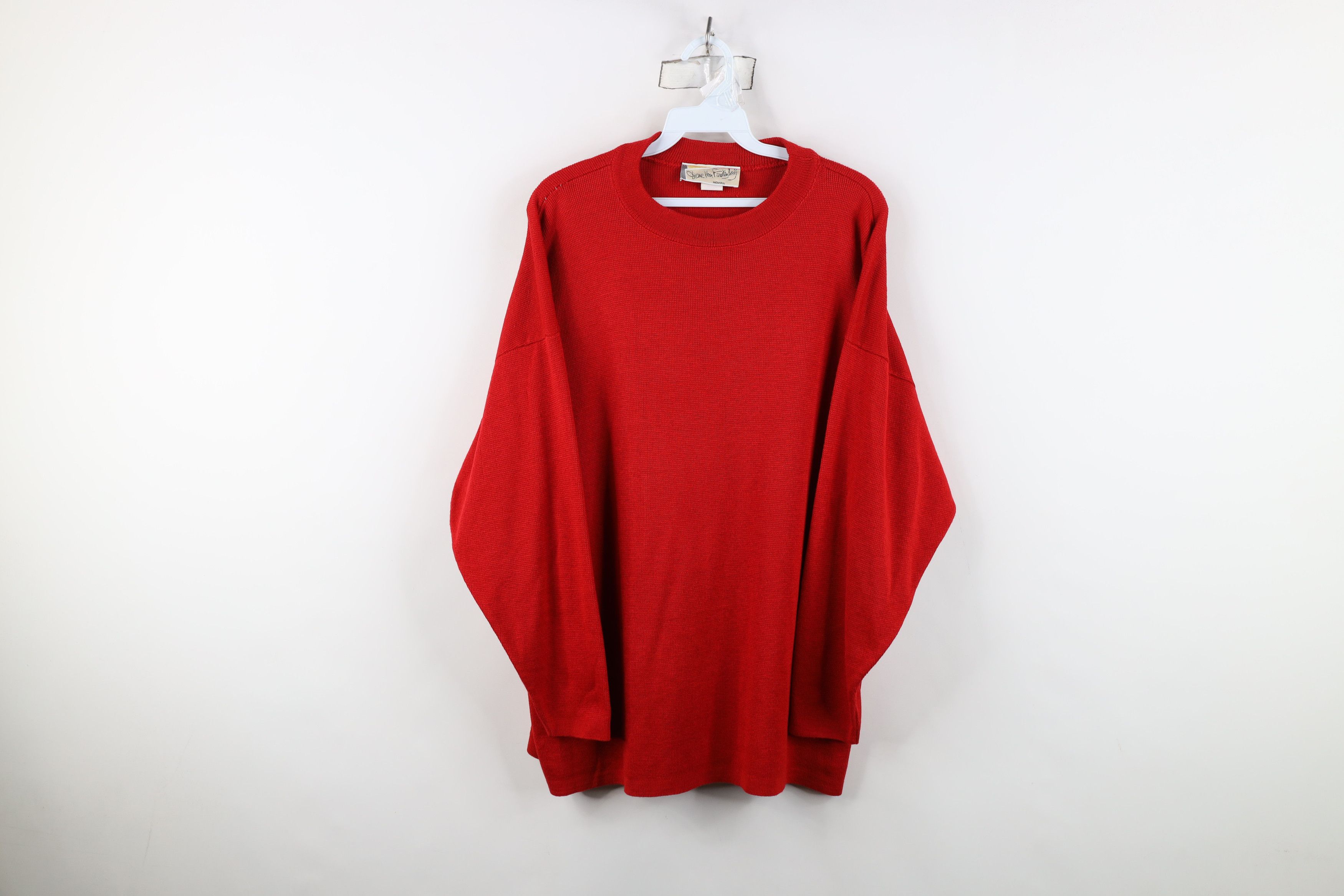 Diane von Furstenberg Vintage 90s Diane Von Furstenberg 3/4 Sleeve Sweater Red USA Size XL / US 12-14 / IT 48-50 - 1 Thumbnail