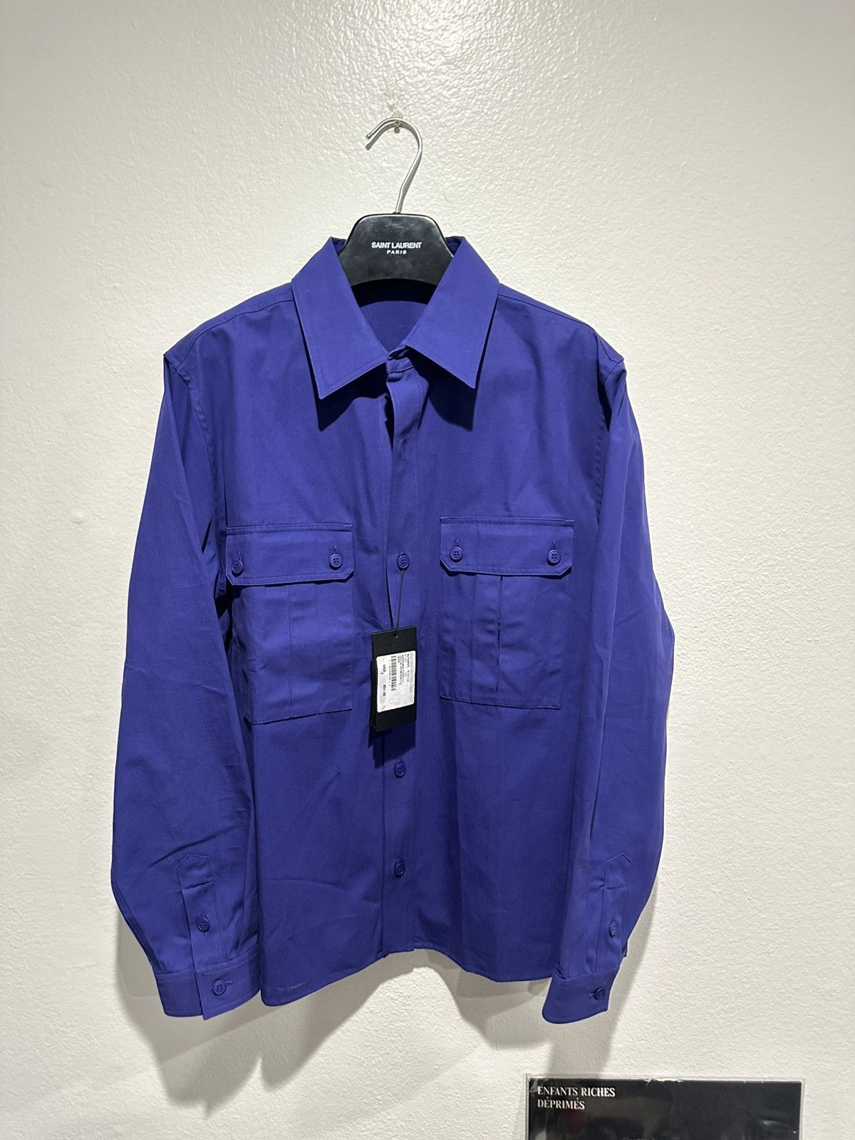 Saint Laurent Paris $850 BNWT Cotton Twill Overshirt 39 Size US M / EU 48-50 / 2 - 1 Thumbnail