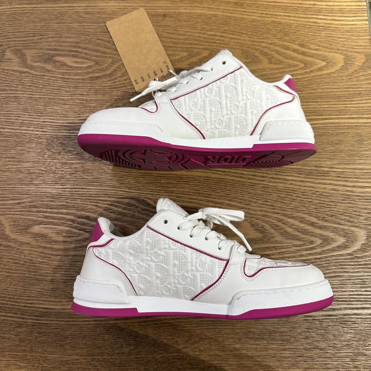 Christian Dior Monsieur Dior apr92 white & pink embossed-logo sneaker 38 Size US 7.5 / IT 37.5 - 4 Thumbnail