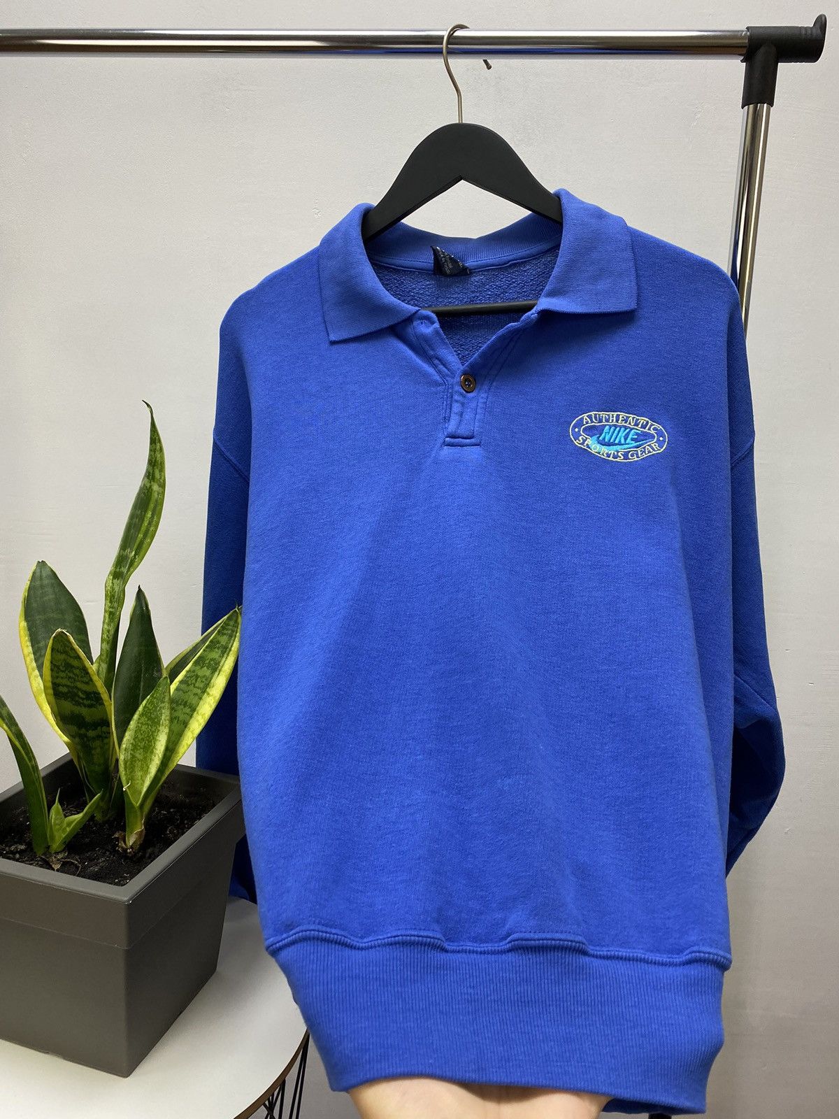 Nike × Vintage RARE Vintage 80s Nike Longsleeve Collared Polo T Shirt Size US M / EU 48-50 / 2 - 10 Thumbnail