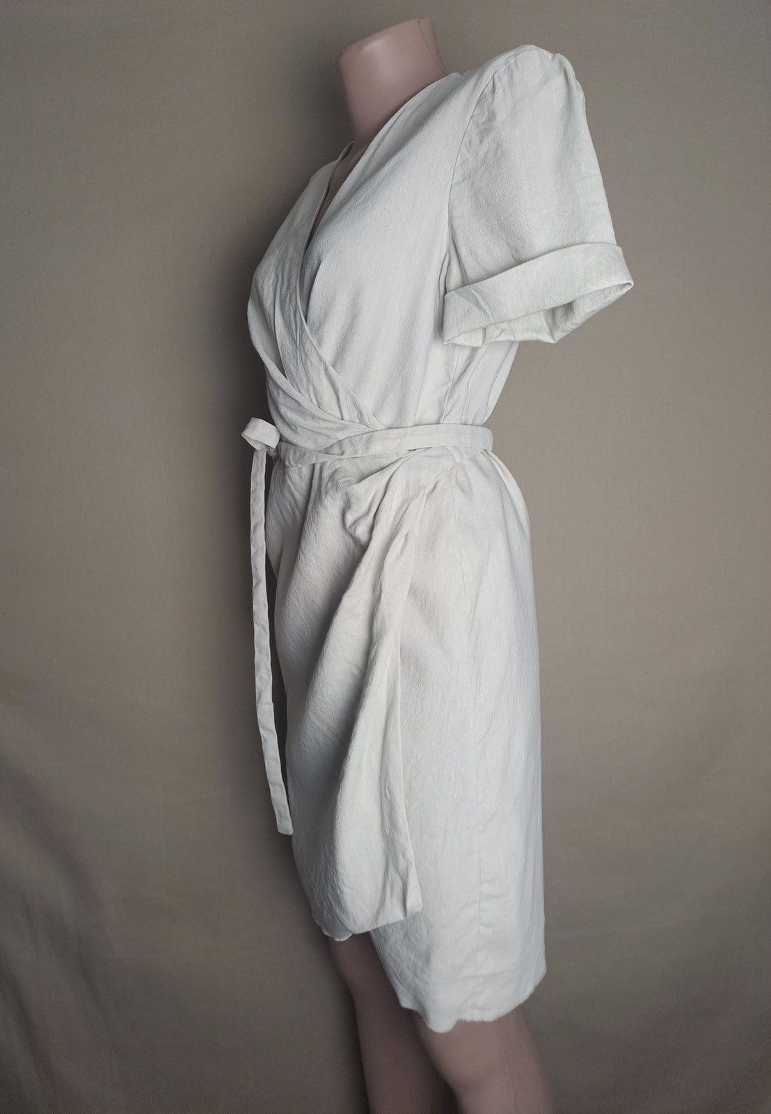 Isabel Marant × Isabel Marant Etoile Isabel Marant Etoile Beige Ivory Linen Blend Wrap on Dress Size S / US 4 / IT 40 - 4 Thumbnail