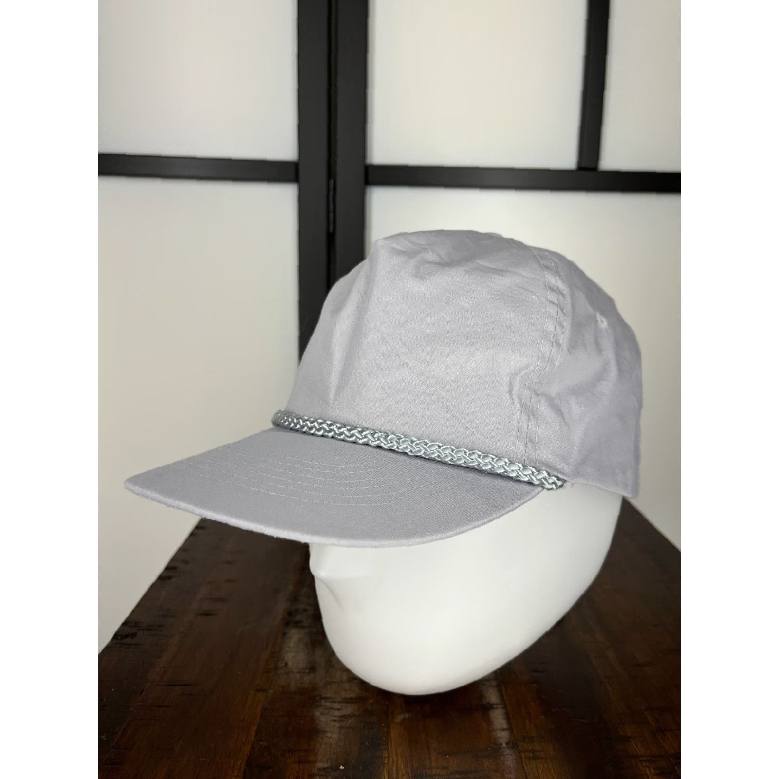 Vintage VINTAGE KC Collections Hat Cap Snap Back Adult One Size Gray Nylon 90s Look Rope Size ONE SIZE - 4 Thumbnail