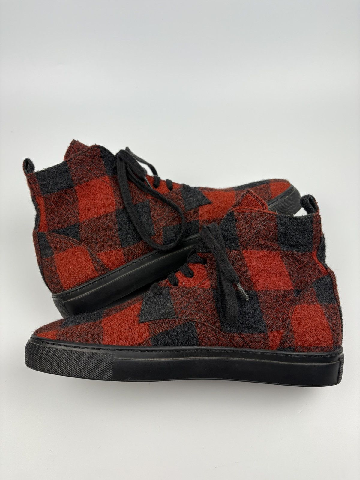 Ann Demeulemeester AD - Ann Demeulemeester Flannel Wool Hi Top Sneakers Size US 7 / EU 40 - 6 Thumbnail