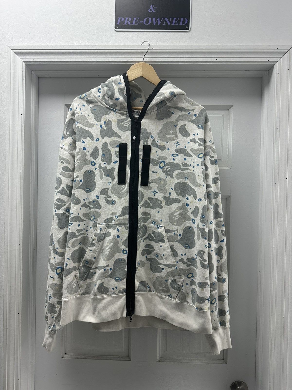 image of Bape Galaxy Camo Zip Up in White, Men's (Size 2XL)