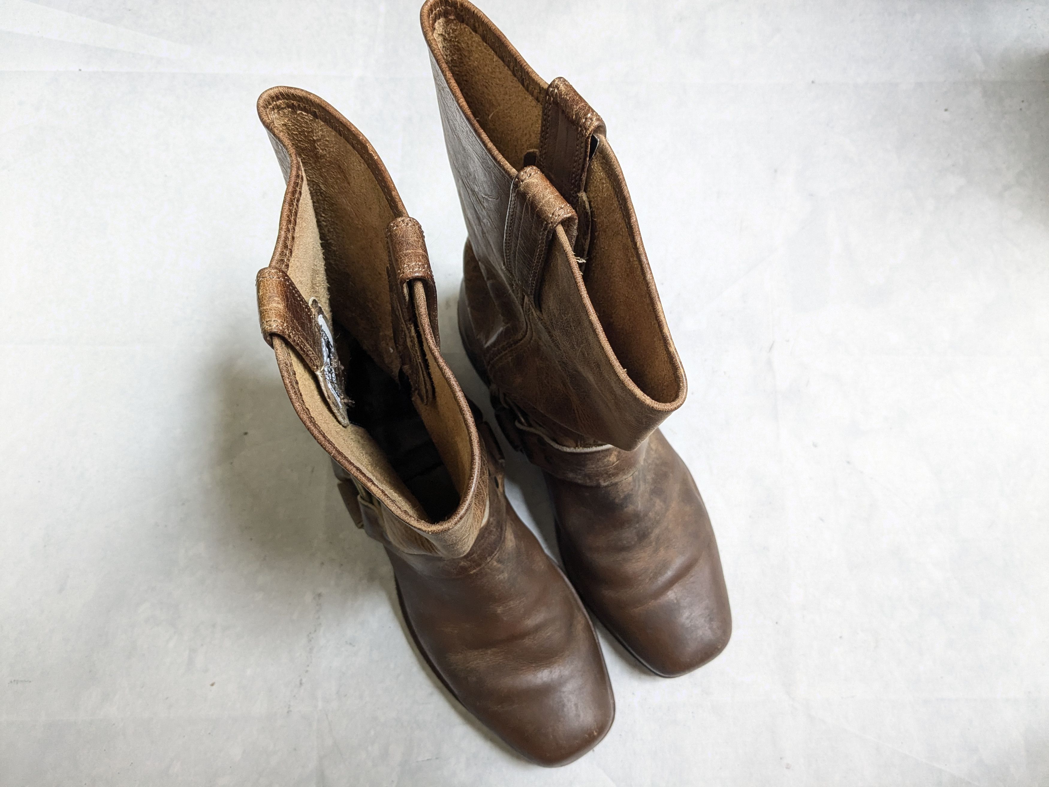 Frye Frye Harness Brown Leather 11 M Leather Buckle Punk Size US 11 / EU 44 - 4 Thumbnail