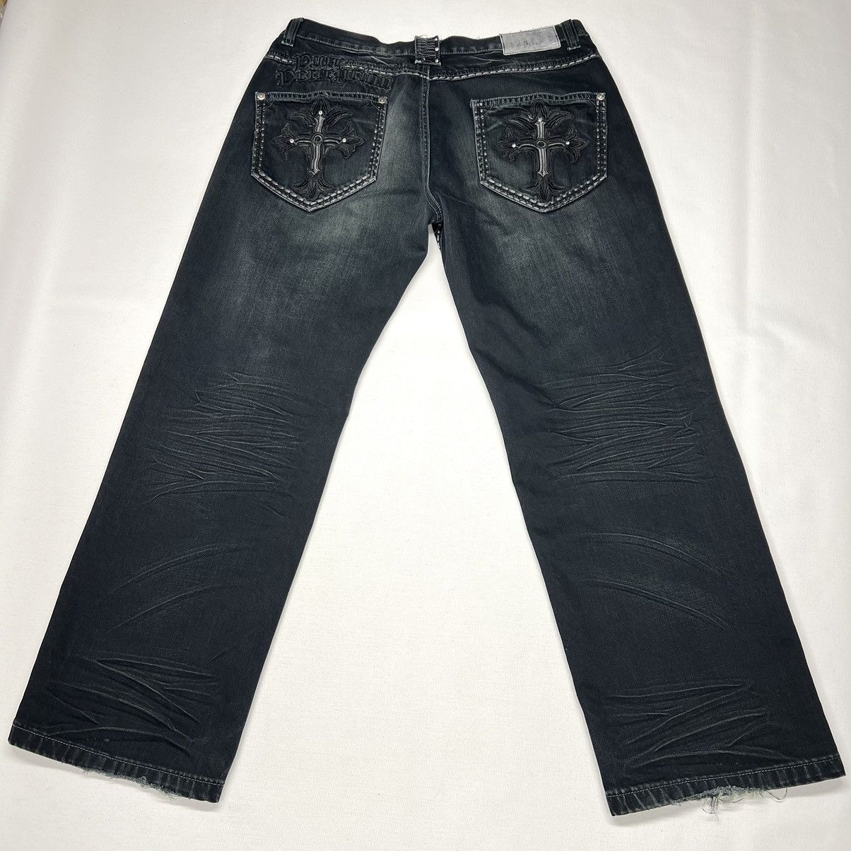 Imperious × Vintage Imperious Delf Jeans Black Denim Stitch Cross Pocket Y2K Size US 38 / EU 54 - 1 Thumbnail
