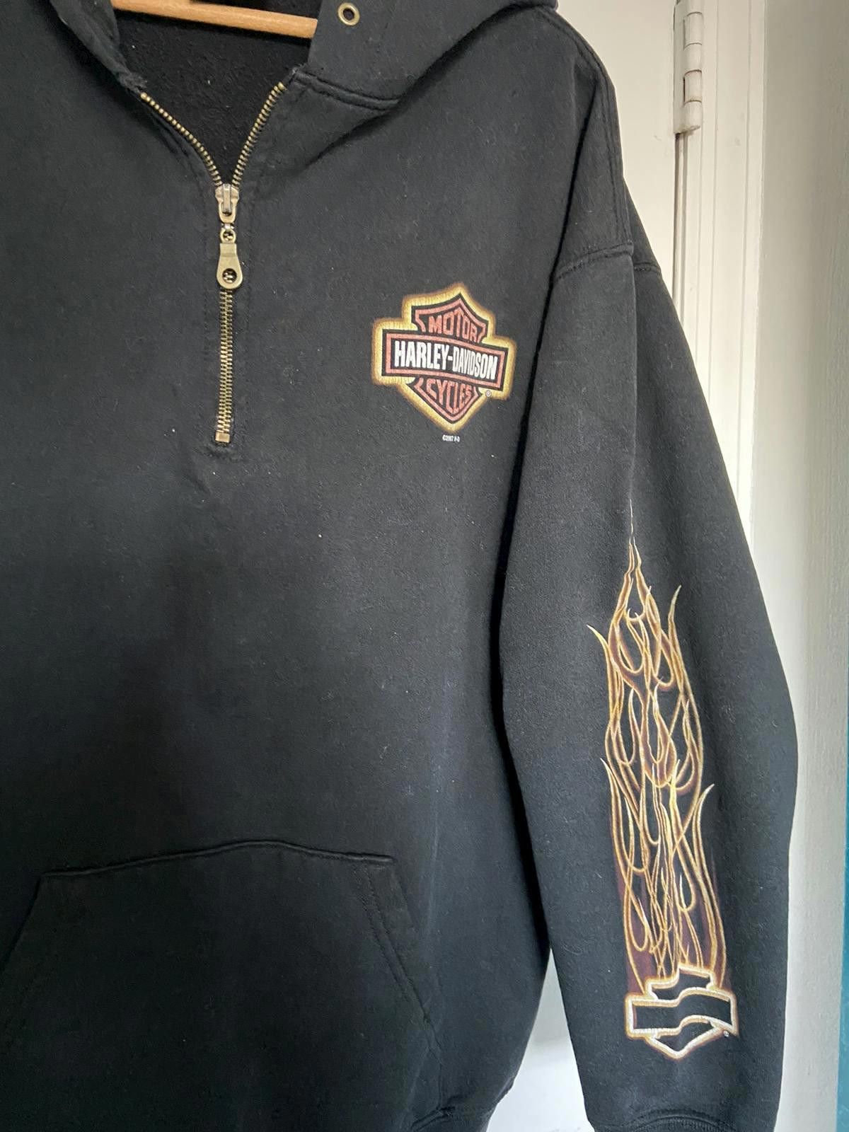 Harley Davidson Vintage Harley Davidson Flame 1/4 Zip Up Hoodie Size US S / EU 44-46 / 1 - 4 Thumbnail